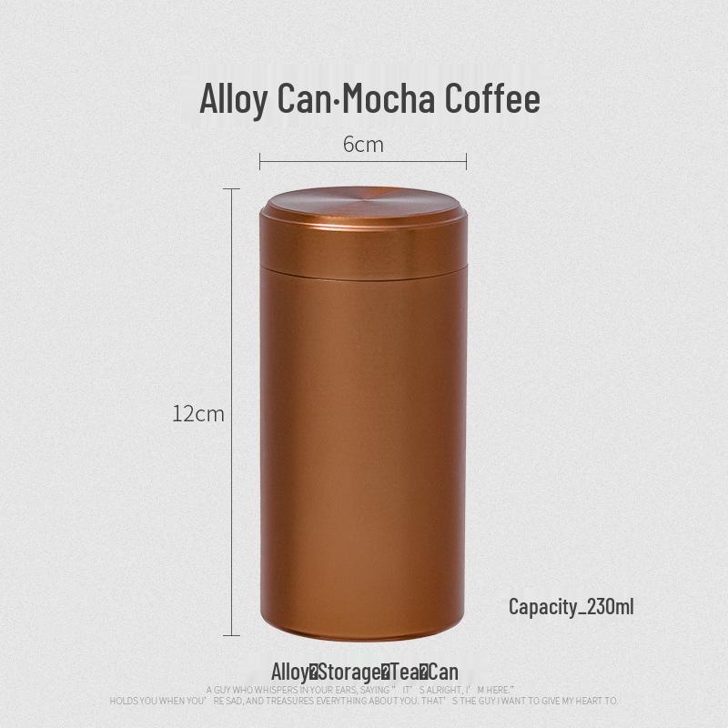 Compact Titanium-Aluminum Tea Storage Can: Small, Portable, and Sealed.