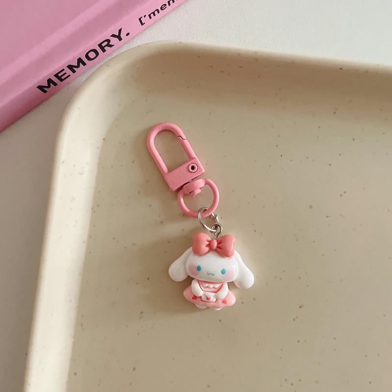 Cute Pink Sanrio Hello Kitty Melody Kuromi Cinnamoroll Keychain Bag Pendant Charms Backpack Decoration Gifts