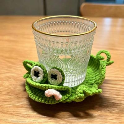 Handmade Crochet Squirrel Coaster, Funny Frog Duck Stress Relief Cup Mat, Cute Animal Drink Coaster for Desk