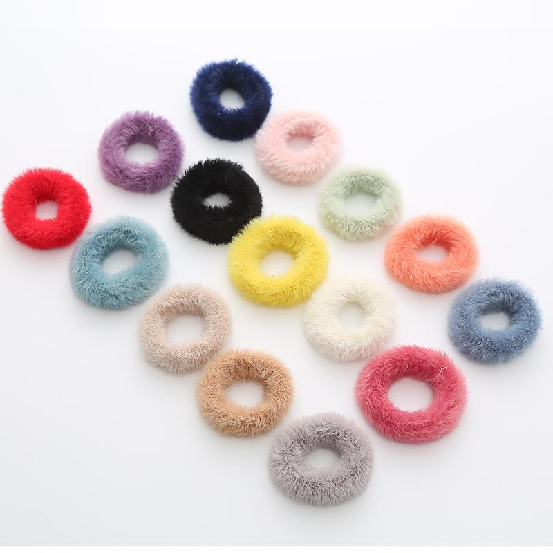 5Pcs Children's Plush Hair Bands  Children's Rubber Bands  Plush Hair Ties  Adult and Children's Hair Ties