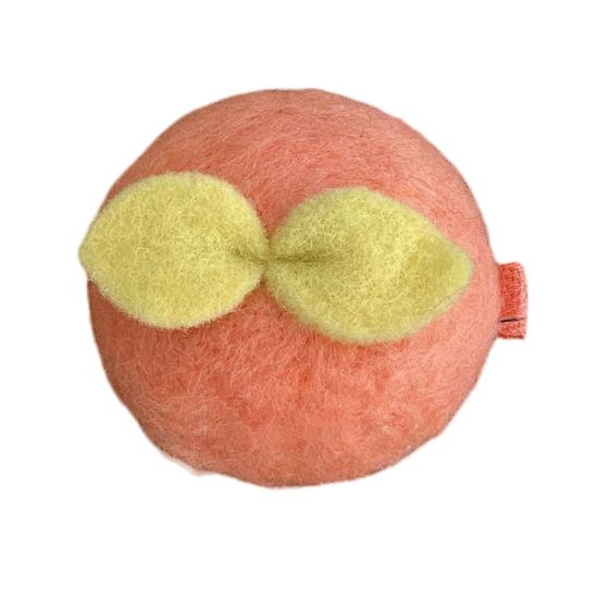 

Toddler Hair Pin Orange Shape Soft Fluffy Wool Felt Side Bang Hair Clip Good Luck Charm Fruit-themed Baby Hair Accessories Peach