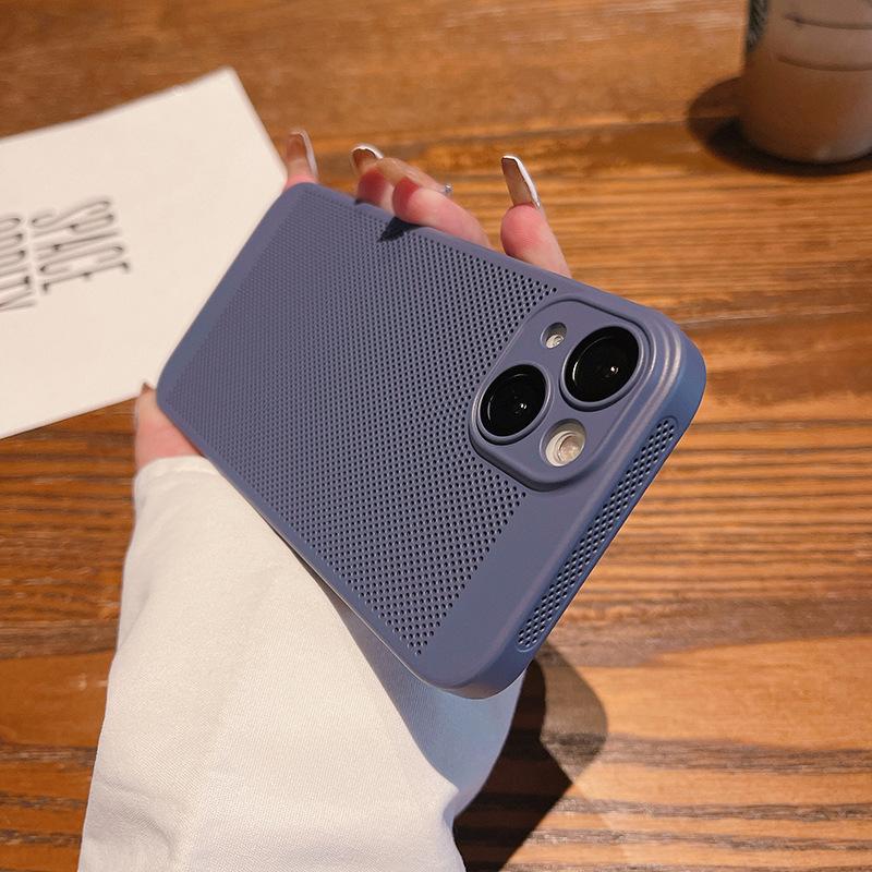 Applicable To Apple 14promax Phone Case Mesh Heat Dissipation Holes, IPhone 13/12 Full Package 11 Anti-drop Xr