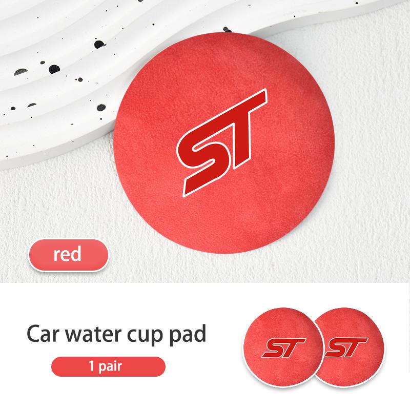 Suede Car Coaster Water Cup Holder Anti-Slip Pad Bottle Holder For Ford ST Focus Fiesta Ranger Escort Falcon Flex S-MAX Kuga