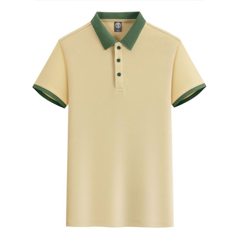 Men's Contrast Collar Short Sleeve Polo Shirt Solid Color Casual Top