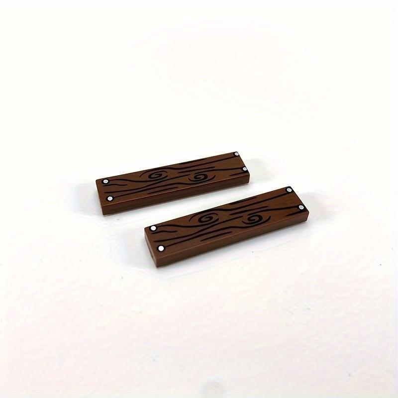20pcs MOC Scene Toys Small Particle Building Block Scene Accessories 1x4 Flat Wood Grain With Nail Printing Wooden Board Accessories