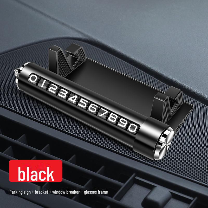 

Многофункциональный держатель для парковочной карты и телефона из сплава с молотком безопасности чёрный