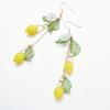 Glass Lemon Earrings Light Weight Fruit Food Earrings Can Love Kawaii Earrings Pastoral Earrings For Women Her Birthday Present