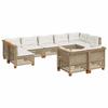 VidaXL Garden Lounge Set with Cushions 9 Pcs Beige Braided Resin 3261994