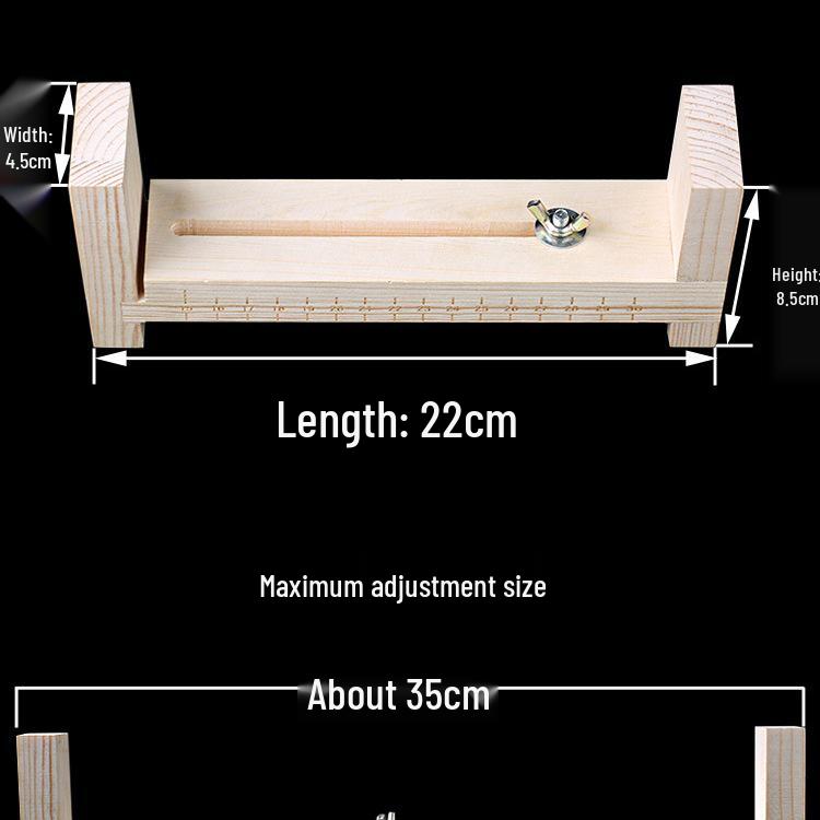 Telaio in Legno per Tessitura a Mano con Corda Fai da Te - Strumento per Artigianato di Braccialetti, Collane e Accessori con Corda Rossa.