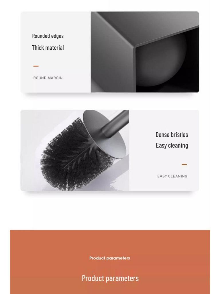 Space Aluminum Wall-Mounted Toilet Brush Set - No Dead Angle, Punch-Free Cleaning Solution