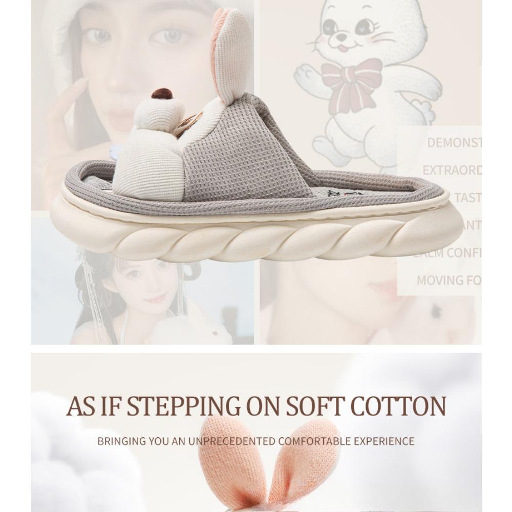 Linen House Slippers for Women and Men Premium Non-Slip Sole Antimicrobial Breathable Comfortable Home Shoes