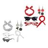1950's Womens Costume Accessories 50s Scarf Cats Eye Glasses Bandana Tie Polkas Dot Headband Drop Earrings for Halloween