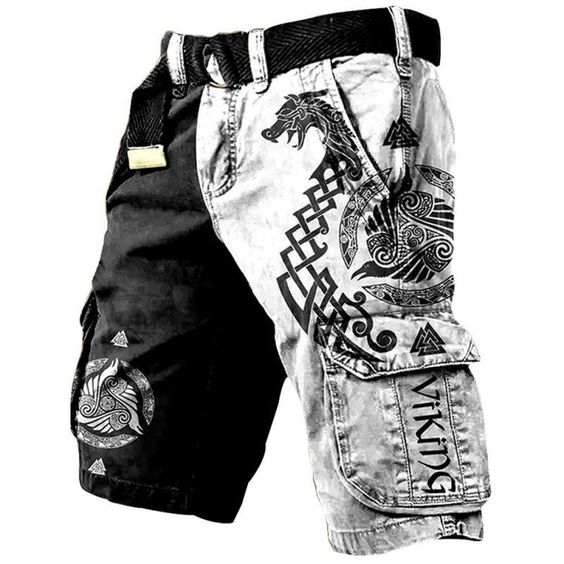 MY OWN STYLE Heren Cargo Shorts Print Meerdere Zakken Knielengte Casual Outdoor Tactische Wandelshorts L