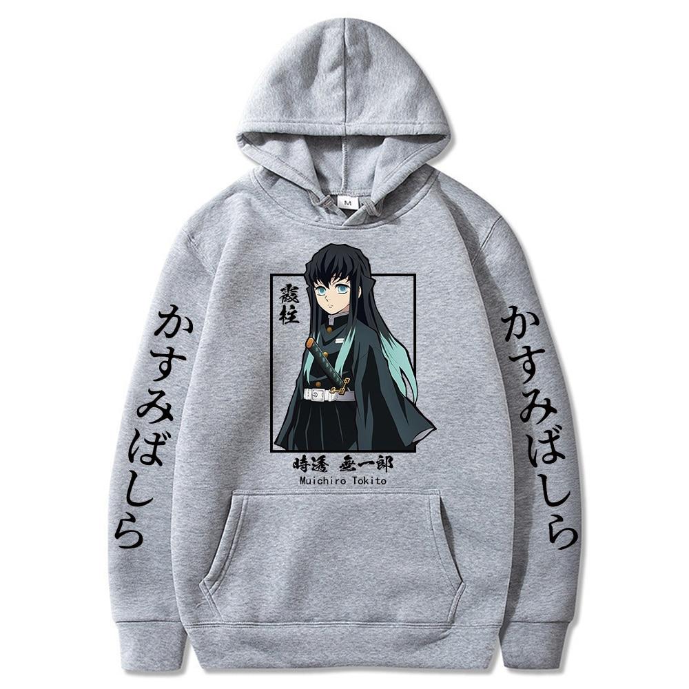 Anime Cosplay Demon Slayer Muichiro Tokito Graphic Hoodie Pullover Harajuku Streetwear Hoodies Winter Fleeve Hoodie Sweatshirts