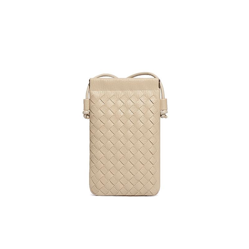 Vertical Mobile Phone Small Square Bag, Fashionable Hand-woven Bag, Mini and Cute Solid Color Single-shoulder Crossbody Bag