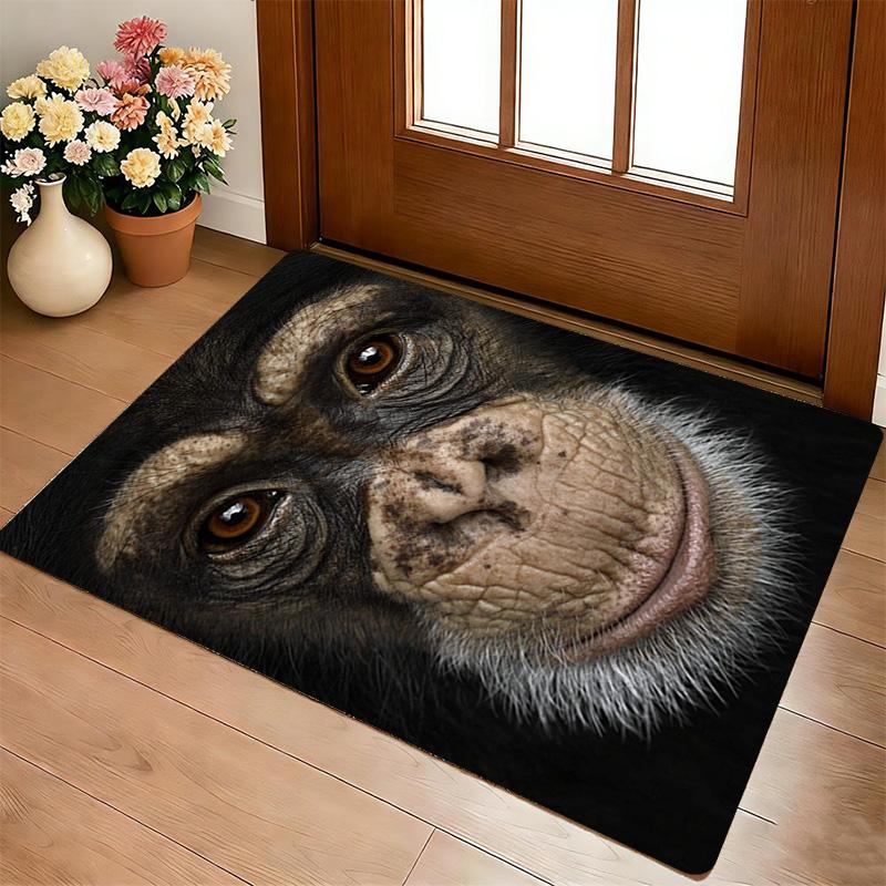 Chimpanzee Portrait Living Room Nonslip Area Rug Soft Carpet For Bedroom Game Playroom Sofa Office Home Decor Doormat Christmas Gift C9301837