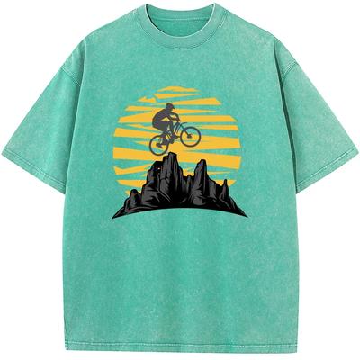 Mountain Biking Printed Men's T-Shirt Men Women Fashion Oversized T-shirt Vintage Colored Mens T-shirts