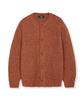 Nodu Adn Heathered Hacci Round Neck Semi-Oversized Long Sleeve Knit Cardigan [Orange]
