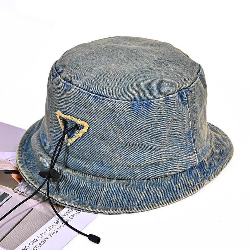 

Весенне-осенняя шляпа женская ретро шляпа-панама с кулиской солнцезащитная джинсовая шляпа-ведро повседневная шляпа-ведро One Size