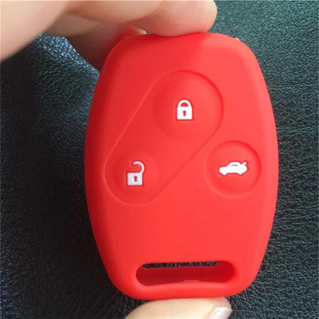 silicone rubber car key cover case for Honda 08 Accord CR-V Civic Fit Freed StepWGN 3button key