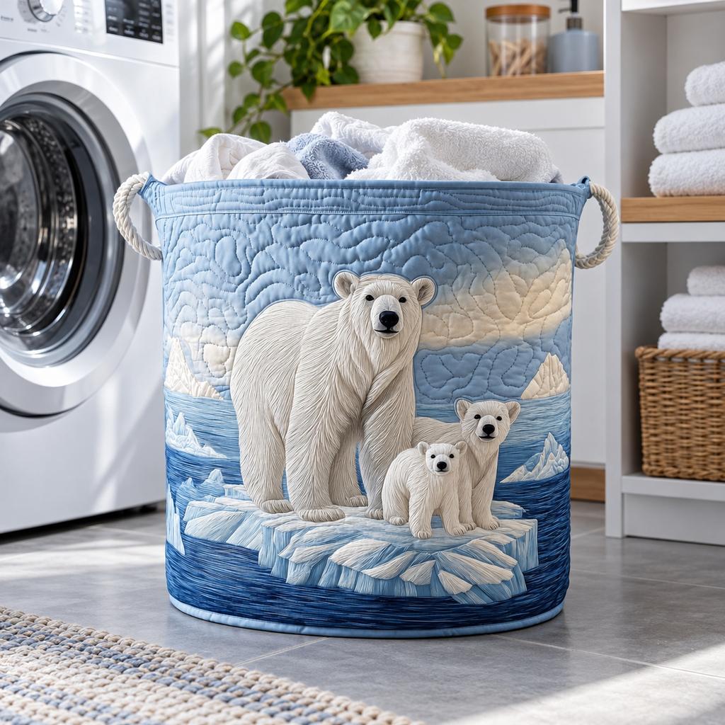 Quilted Basket, Storage Hamper for Clothes and
