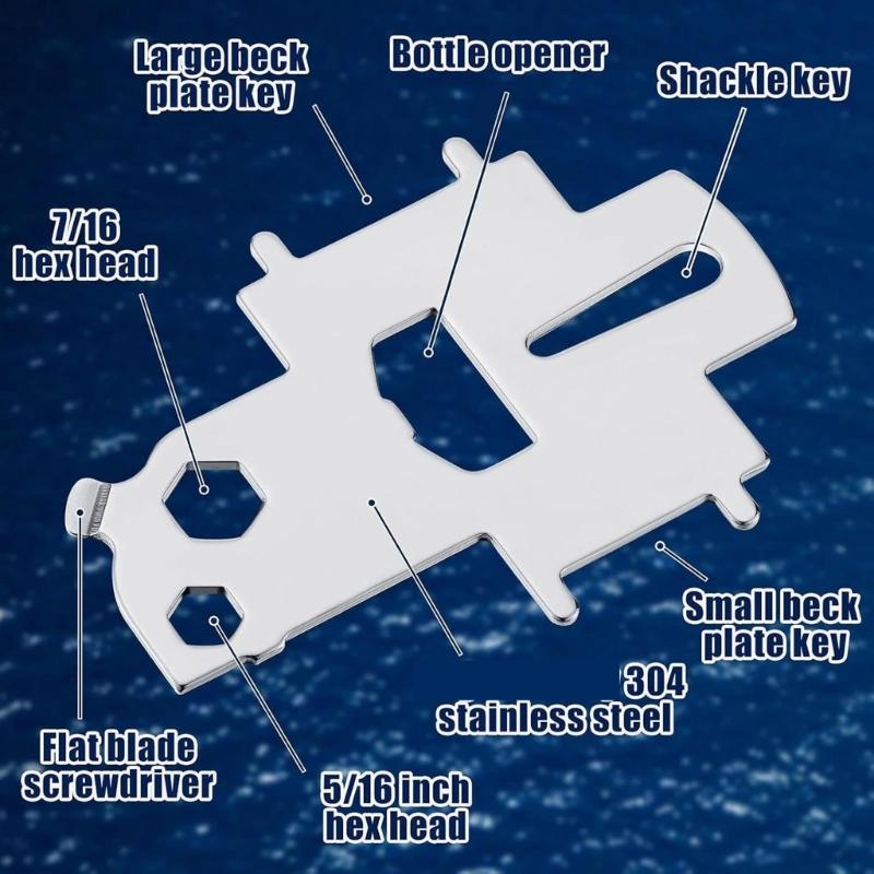2pcs Stainless Boat Gas Tool Bottle Opener Deck Fill Plate Key Replacement Key for Fuel Water Tank Plate Deck Tool Key