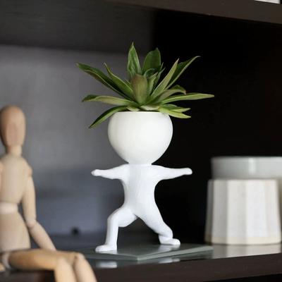 Unique Cute Planters for Indoor Plants,Succulent Funny Flower Pots,Sporting Treadmill Creative Human Shaped Small Flower Pots Resin Cactus Pot Planter