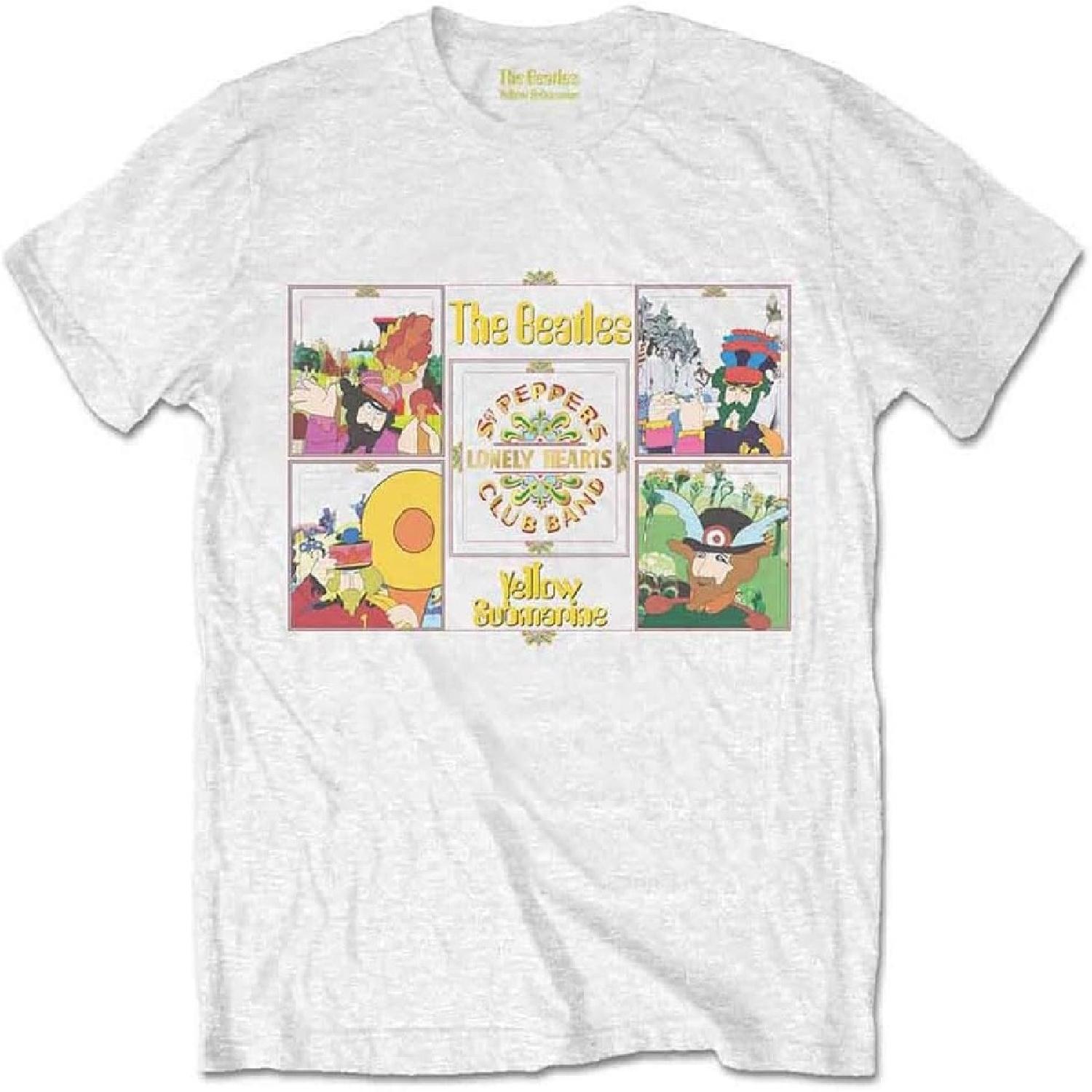 The Beatles Футболка с принтом Желтая подводная лодка и группа Sgt Pepper S белый