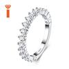 Ready Stock Shared Prong  Moissanite Ring 0.06ct Round 2.3g Prong Set Half Eternity  S925 Silver Bridal Stack Promise Rings