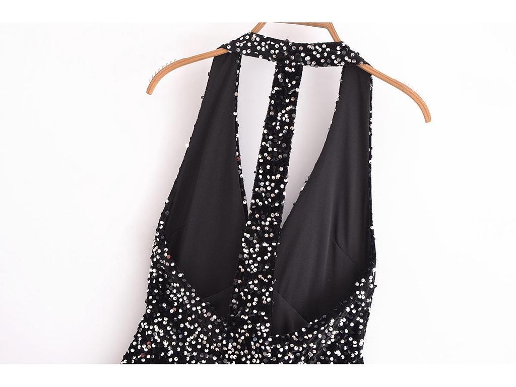 Women's 2024 Winter European & American Style Sequin Balloon Dress