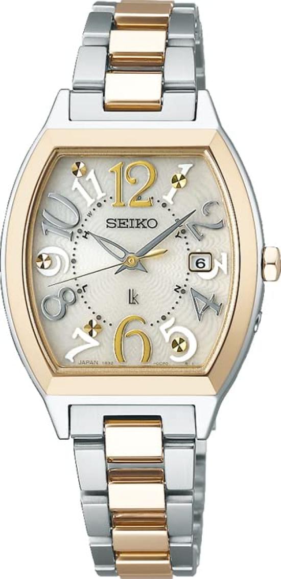 

[Seiko Watch] Rukia Standard Collection Tonneau Type Solar Radio SSVW216 для жінок, срібло + жовте золото