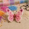 3D Beaded Butterfly Craft Kit, Tiny Beaded Animal DIY Handmade Art Set with Instruction, Cute 4-Pack Butterflies Beadwork Kit