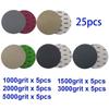 25pcs Grit Sandpaper 5 Inch Hook&Loop Wet/Dry 1000 1500  3000 5000 Grit Sandpaper Disc Upgraded Disc Water Sandpaper