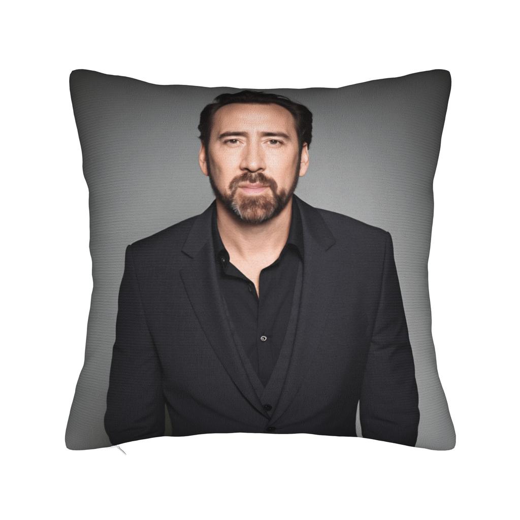Pillow Case Funny N-Nicolas C-Cage Picolas Soft  Pillow Cover For Sofa Bedroom Home Decor Kawaii Pillowcases
