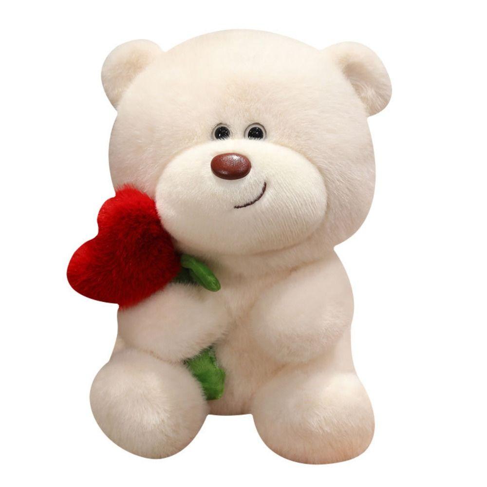 Chocolate Bear Love Flower Bear Plush Doll Valentine's Day Bear Stuffed Toy  Children Girls Boys