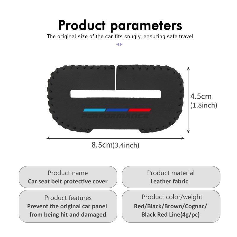 For BMW 1/2pcs Car Seat Belt Buckle Cover Leather Protector Anti-collision Case Accessories Performance E91 X5 E70 F11 E30 F31 E1
