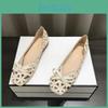 Flat Bow Laceup Ladies Elegant Shoes Breathable Mesh Hollow Out Loafers Comfortable Walking Shoes For Daily Wear