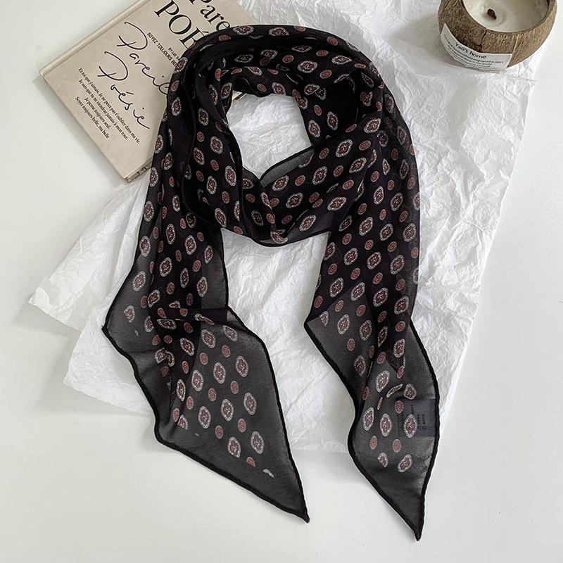 Ladies' Summer Polka Dot Scarf Tie Neck Long Ribbon Casual Sun Protection Outer Scarf Belt Decoration Polka Dot Scarf Headband
