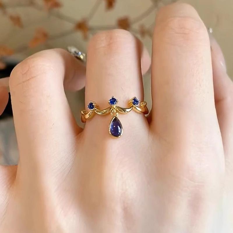 

Винтажное сапфировое ожерелье с кисточкой: Синяя стеклянная капля воды в стиле французского кружева