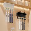 4 Slots Wall Mounted Toothbrush Holder Bathroom Self Adhered Toothbrush Organizer Razor Storage Racks