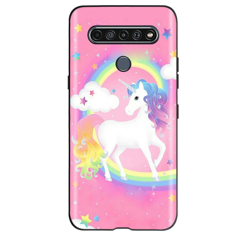 Black TPU Cover For LG K61 2020 CaseCute Cat Pattern Coque For LG K61K 61 LGK61 Luxury Matte Shockproof Protection Etui Bumper