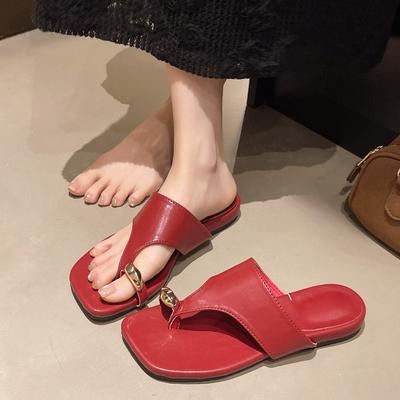 Luxury Female Flats Slippers Slides Shoes for Ladies Summer Beach Fashion Metal Women Flats Slippers Sandals Shoes