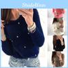 Elegant Women's Plush Beaded Sweater For Versatile Spring And Winter Wear