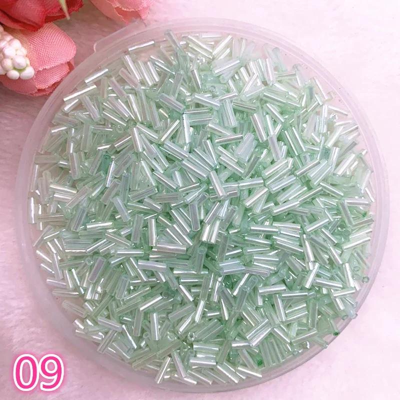 New 2*6.5mm 400pcs/lot Czech Cylindrical Glass Bugle Beads European Seed Long Tube Two Hole Loose Beads for Jewelry Making
