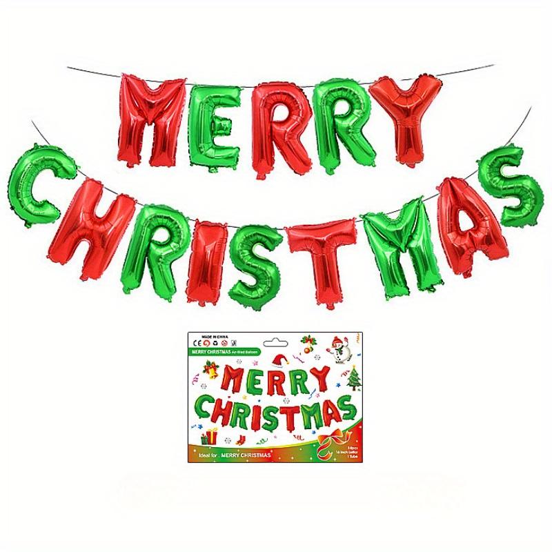 Merry Christmas Balloons Banner Party Decorations