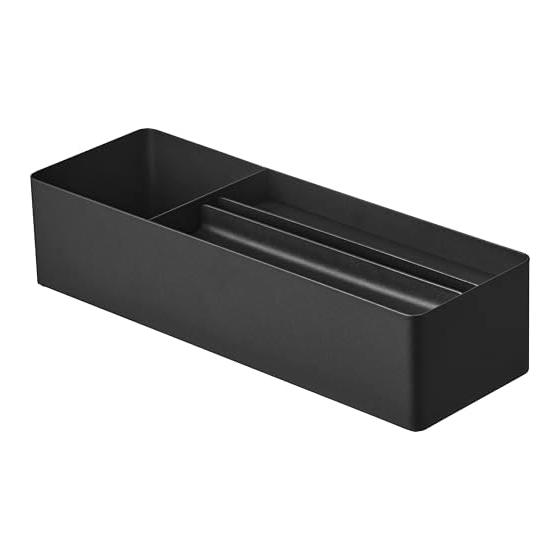 Yamazaki Jitsugyo Paper Towel & Vanity Organizer Black W39.5 x D13.1 x H11.2cm Tower Tissue Case Accessory Case Cosmetic Storage 10744