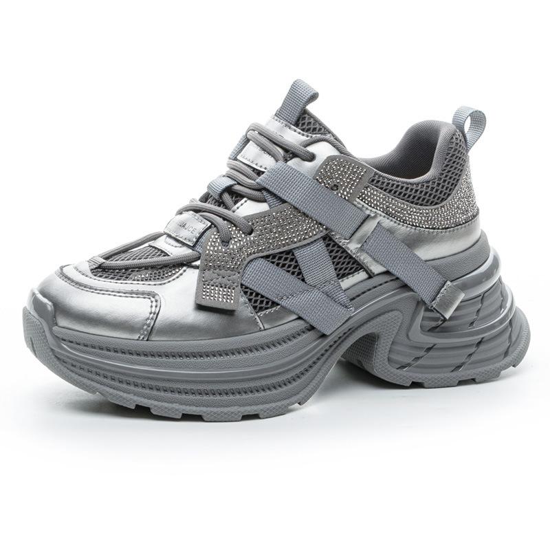 Thick-soled dad shoes women's 2025 new versatile lightweight soft-soled sports and leisure shoes small height-increasing shoes spring