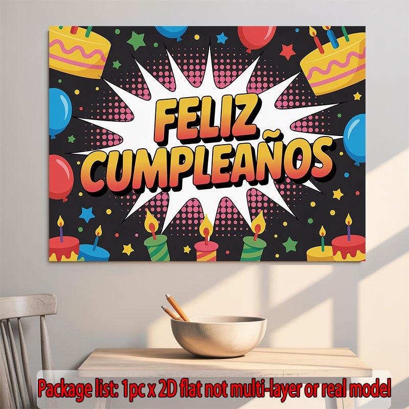Party Backdrop Flat Feliz Cumpleaos Events Wedding Coming Ceremony Four Season Celebration Photo Booth Front Door Decor Entryway