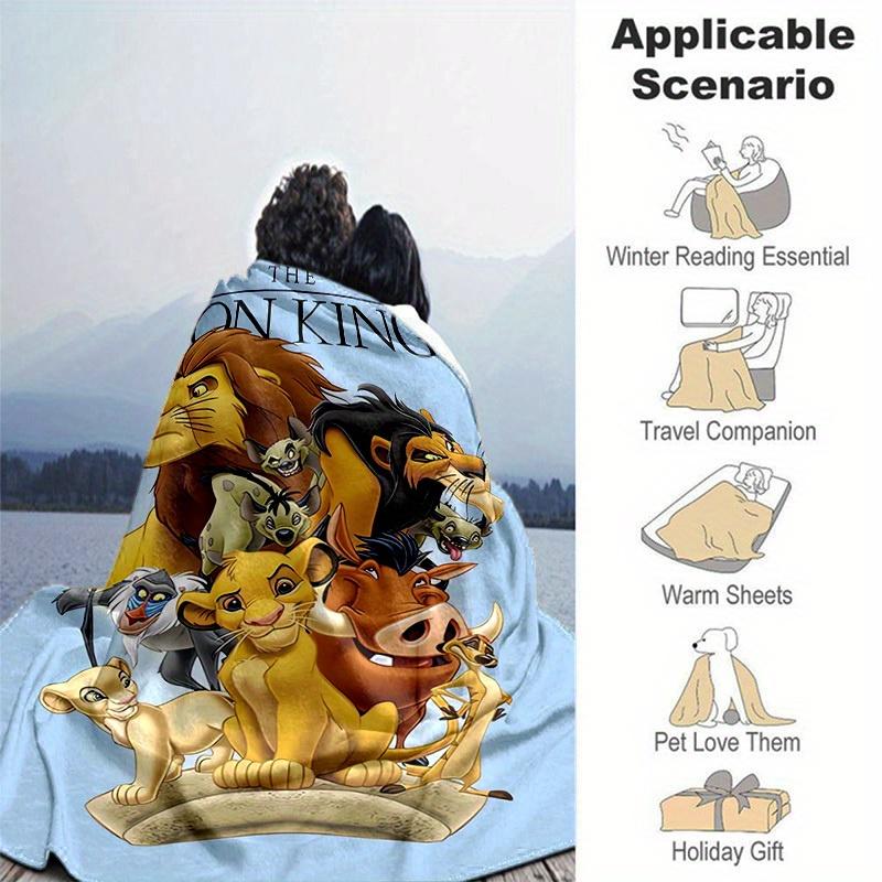 1pc. The Lion King Cartoon Blanket, Soft Microfiber Throw for Home Decor, Gift Idea, Soft Flannel Throw Blanket, Versatile & Cozy for Bedroo