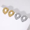 Waterproof Luxury Irregular Hammer Ins Wind Stainless Steel Stud Earrings French High-end 18K Gold-plated Trend Fashion